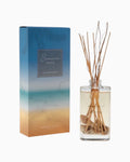 Thrift N Gift Bramble Bay Summer Days reed diffuser with seashells and sand in a glass bottle next to its box