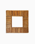 Thrift N Gift square handwoven rattan picture frame with fine weave texture for coastal and farmhouse home decor